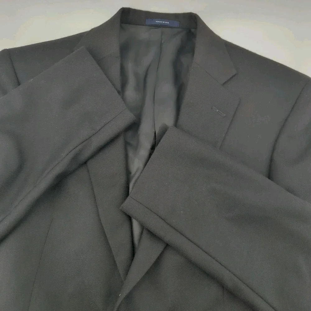Loro Piana Hart Schaffner Marx Gold Trumpeter 39R Black 100% Cashmere Blazer USA